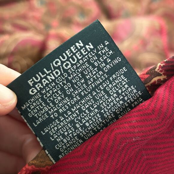 Vintage Ralph Lauren Abenhall King Comforter Reversible Red Gold Paisley - Picture 4 of 8